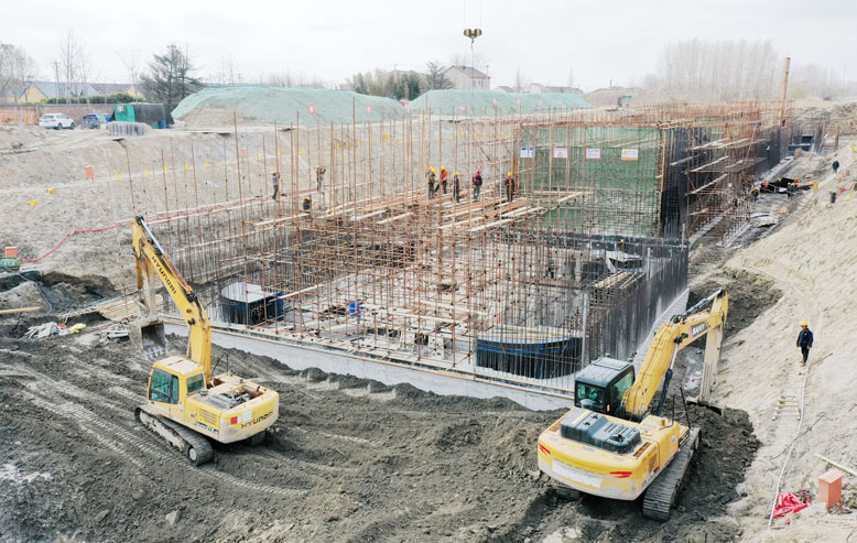 西坎套闸改建工程现场