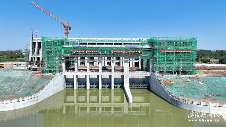淮河入海水道二期工程张家河闸站施工现场